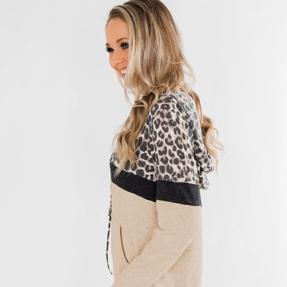 Women's Sweatshirt Hoodie Celebrity Jungle Khaki - Picture 3 of 4